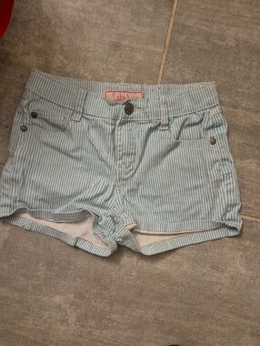 Lulu Kids Light Blue Striped Cotton Shorts
